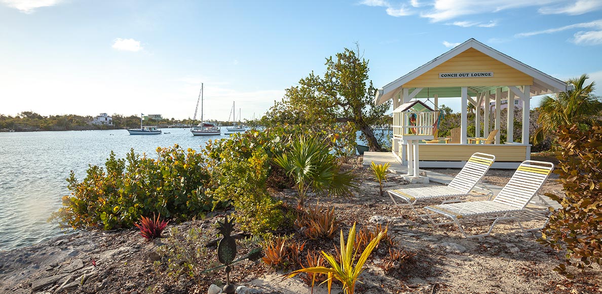 All three cottages share the Conch Out Lounge on Black Sound.