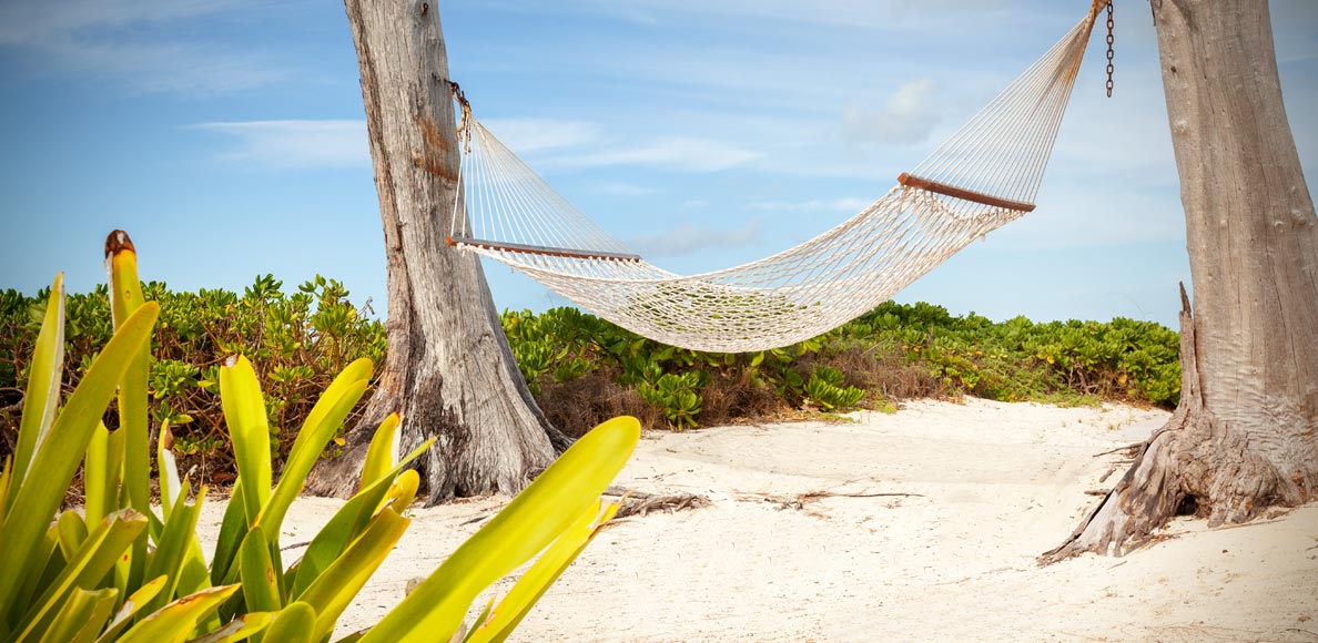 Both Seagrape and Palmetto feature large, shaded rope hammocks on the beach.