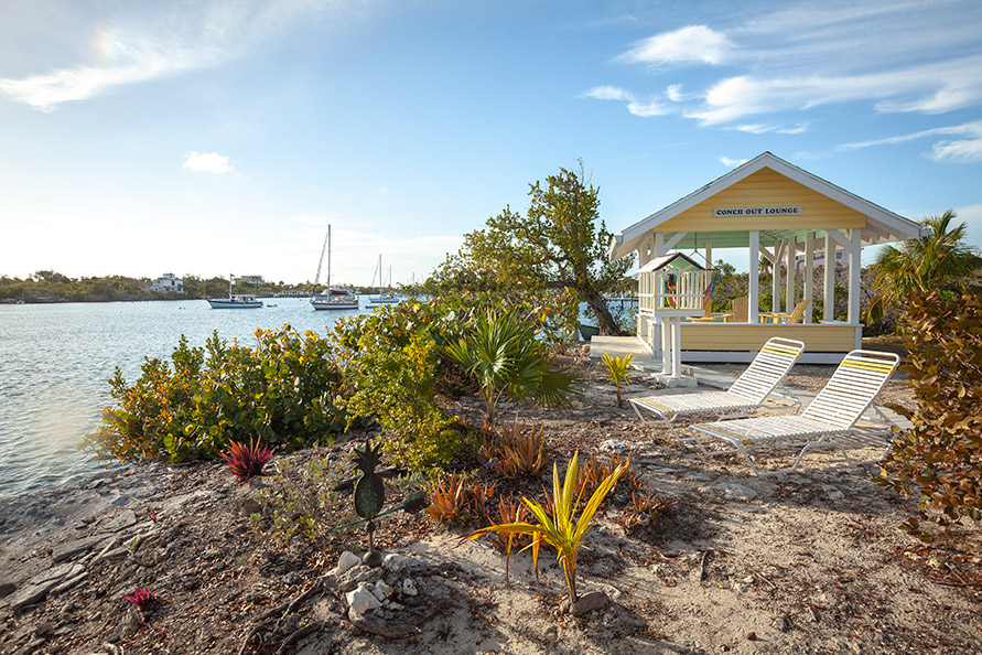 The Conch-Out Lounge on Black Sound is the perfect place to catch the sunset.