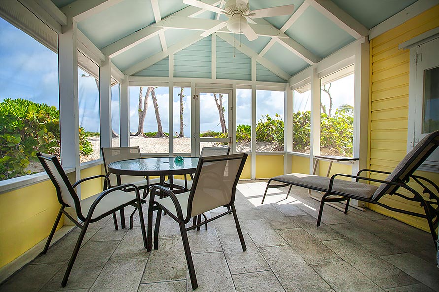 Fabulous expanded porch on the beach side of Palmetto cottage.