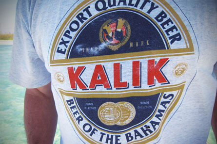 The legendary Bahamian beer, Kalik, can be found everywhere on the island.