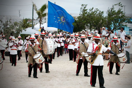 The Royal Bahamas Police Force Police Band at the Island Roots Heritage Festival.